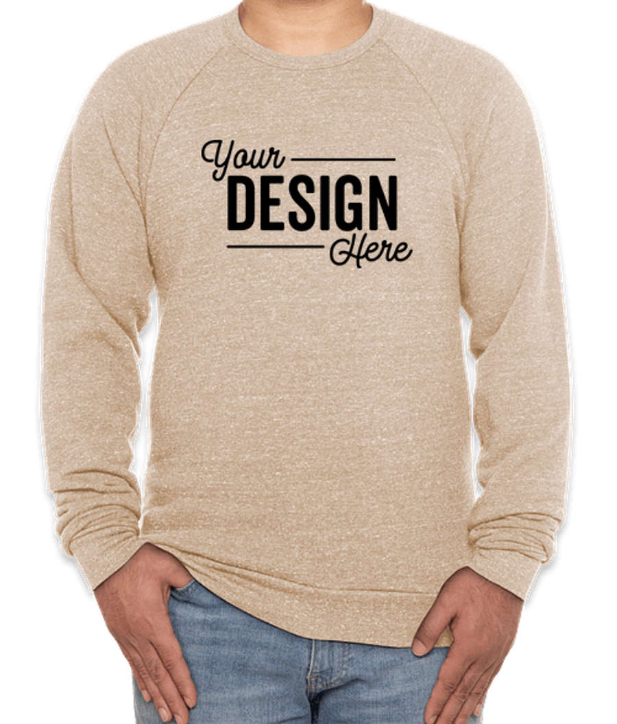 Royal Apparel USA-Made Tri-Blend Crewneck Sweatshirt in Tri Oatmeal