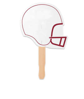 Full Color Helmet Shaped Hand Fan - Color: Maroon