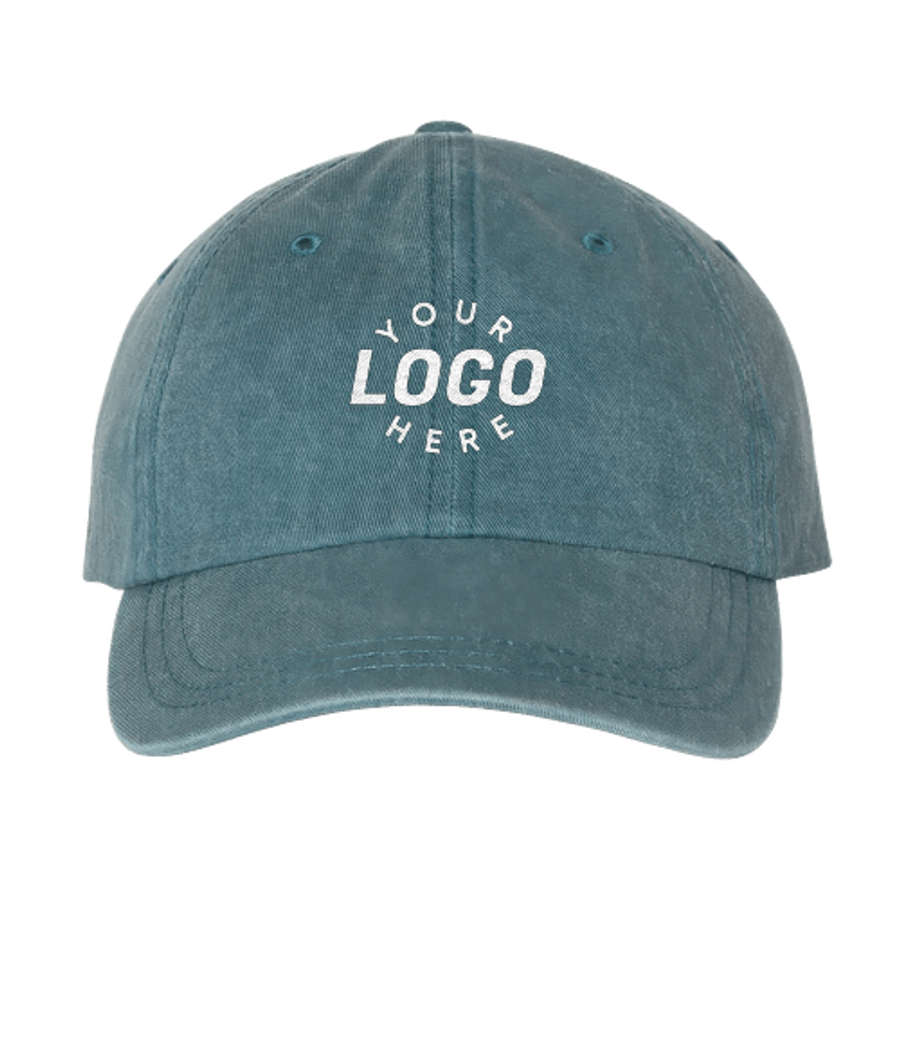 Valucap Pigment Dyed Cotton Twill Baseball Hat in Teal