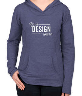 Anvil Women's French Terry Pullover Hoodie - Color: Heather Blue