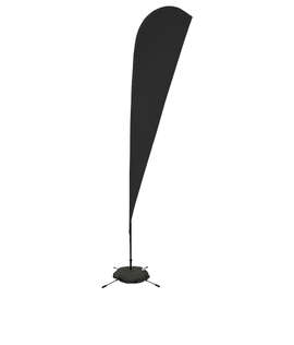 Full Color 11.5' Streamline Teardrop Flag with Cross Base - Color: Black