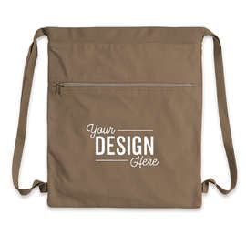 Midweight Pigment Dyed Canvas Drawstring Bag - Color: Khaki Green