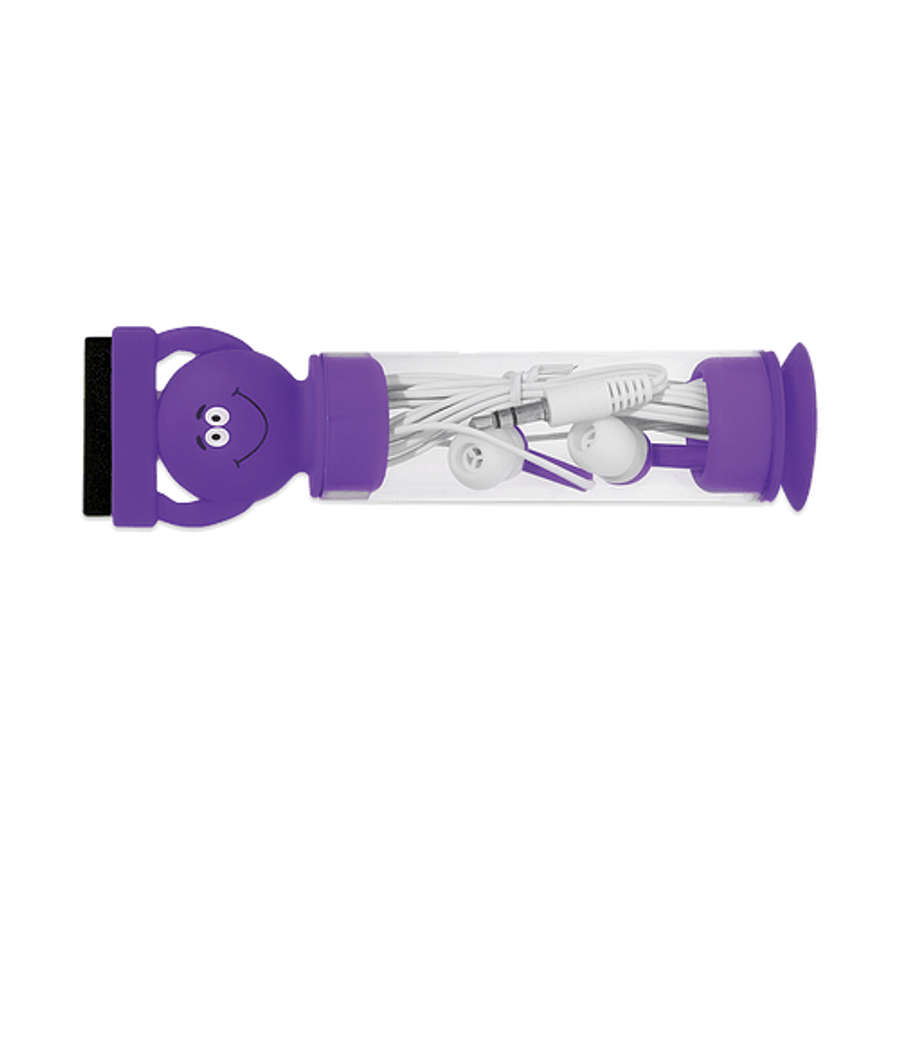 Screen Buddy Wired Earbuds and Screen Cleaner Set in Purple