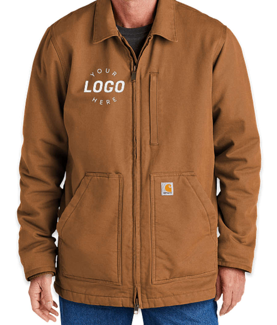 Carhartt Washed Duck Sherpa-Lined Coat in Carhartt Brown