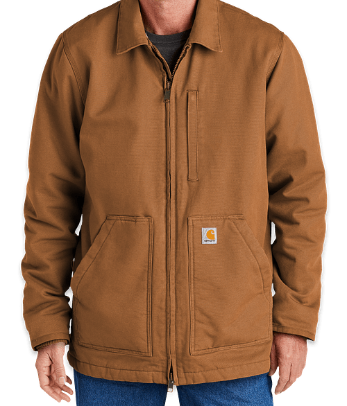Carhartt Tall Washed Duck Sherpa-Lined Coat in Carhartt Brown