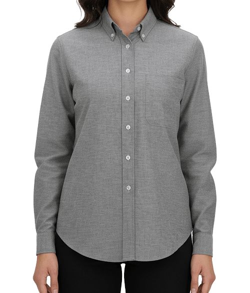 Edwards Women's Oxford Long Sleeve Easy Care Dress Shirt in Black