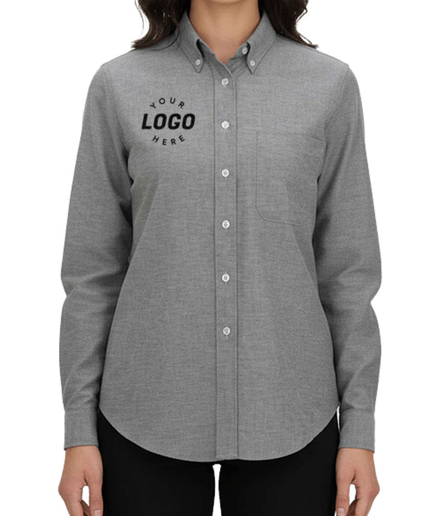 Edwards Women's Oxford Long Sleeve Easy Care Dress Shirt in Black