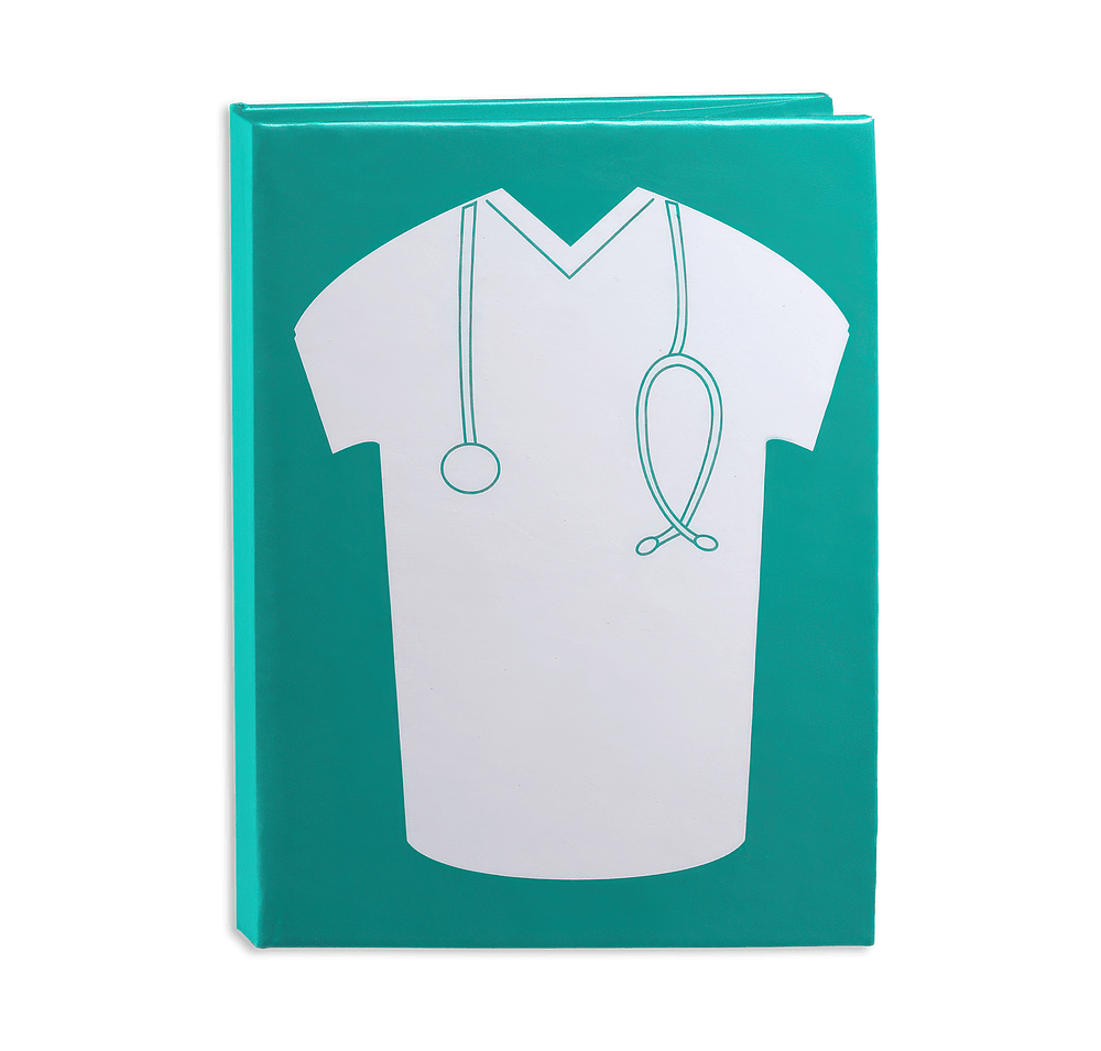 Medical Scrub Hard Cover Sticky Book with Sticky Notes and Flags-default