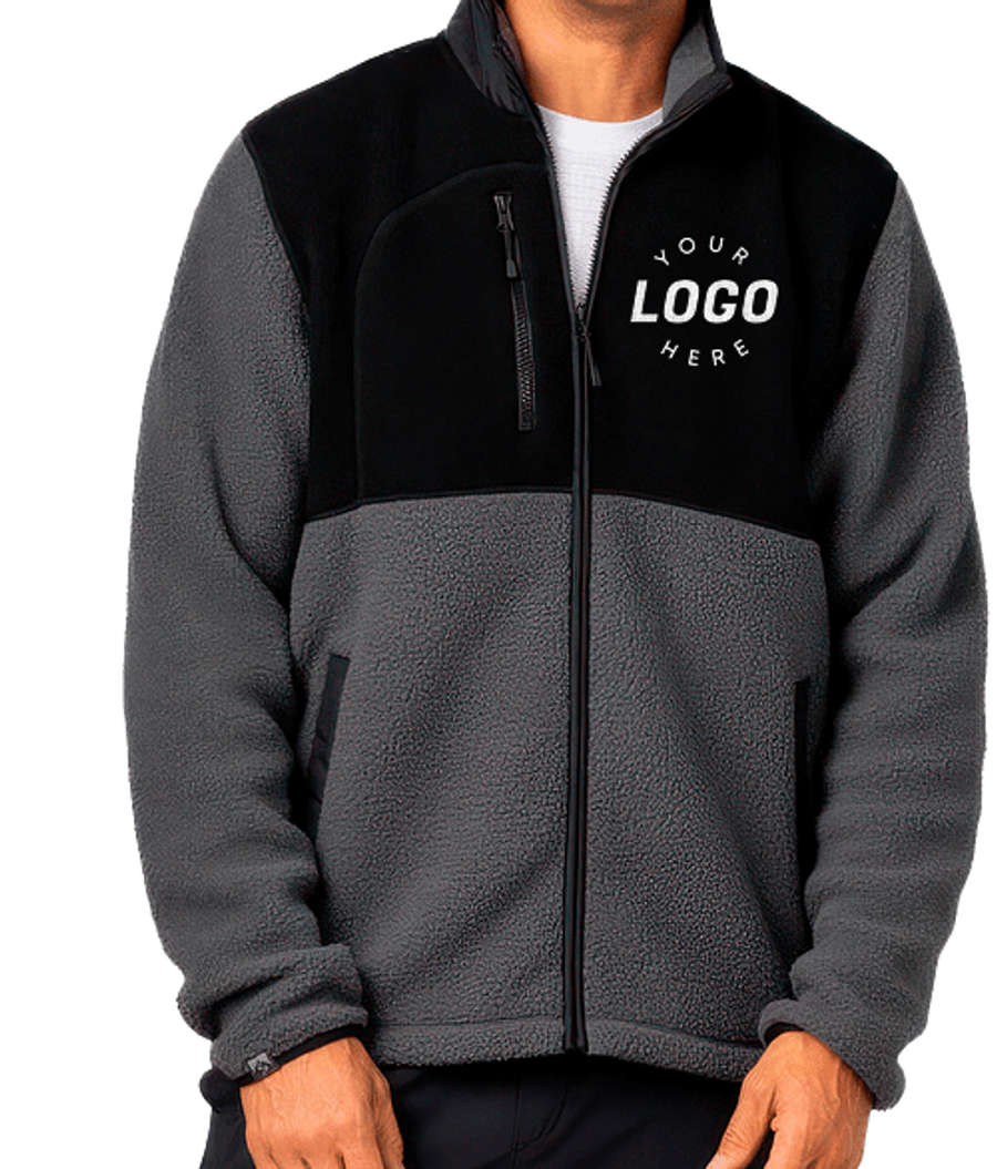 Storm Creek Warm Up Recycled Colorblock Sherpa Fleece Jacket in Jet Gray / Black