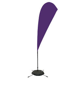 Full Color 8’ Streamline Teardrop Flag with Cross Base - Color: Team Purple