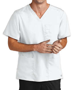 WonderWink Premiere Flex Stretch V-Neck Scrub Top - Color: White
