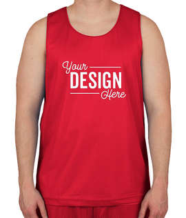 Sport-Tek Mesh Reversible Tank - Color: True Red / White