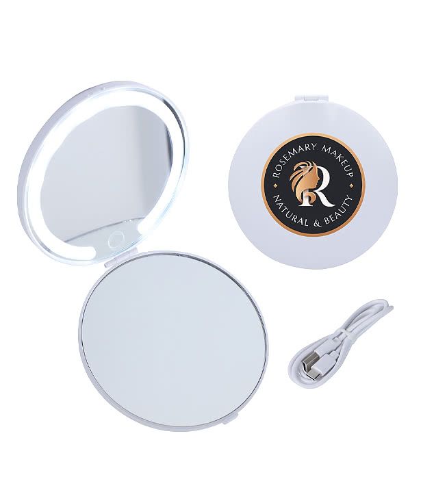 Allure Rechargeable Dual Pocket Mirrors with 2 Light Modes