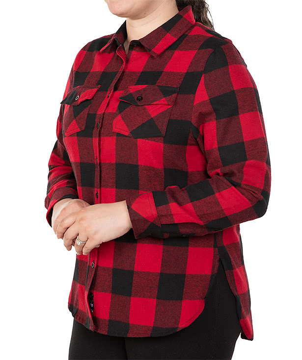 Burnside Women's Plaid Flannel Long Sleeve Shirt
