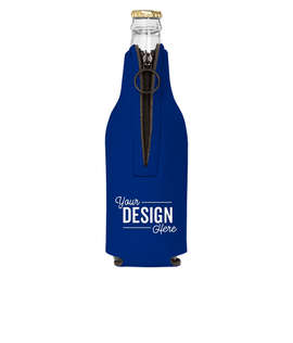 Foldable Foam Zipper Bottle Cooler - Color: Royal