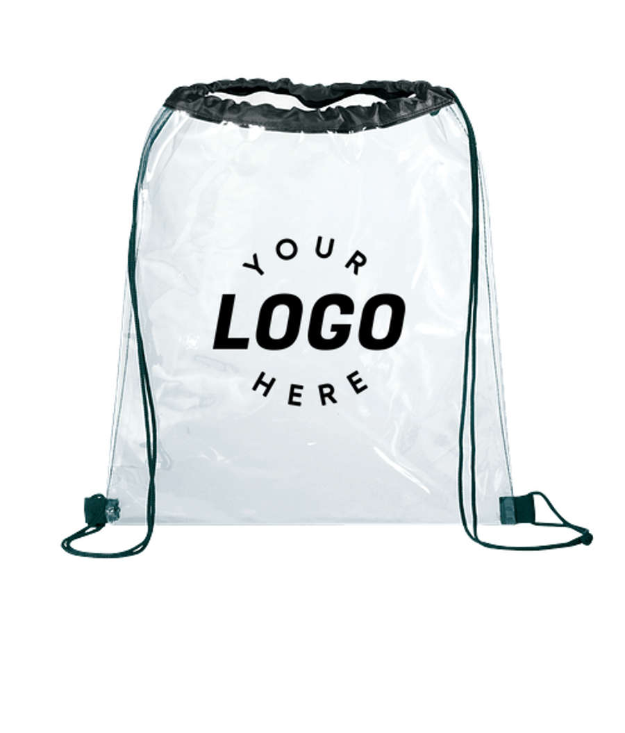 Rally Clear Drawstring Bag in Black