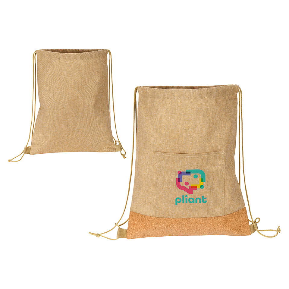 Full Color Carina Cork Recycled Drawstring Bag