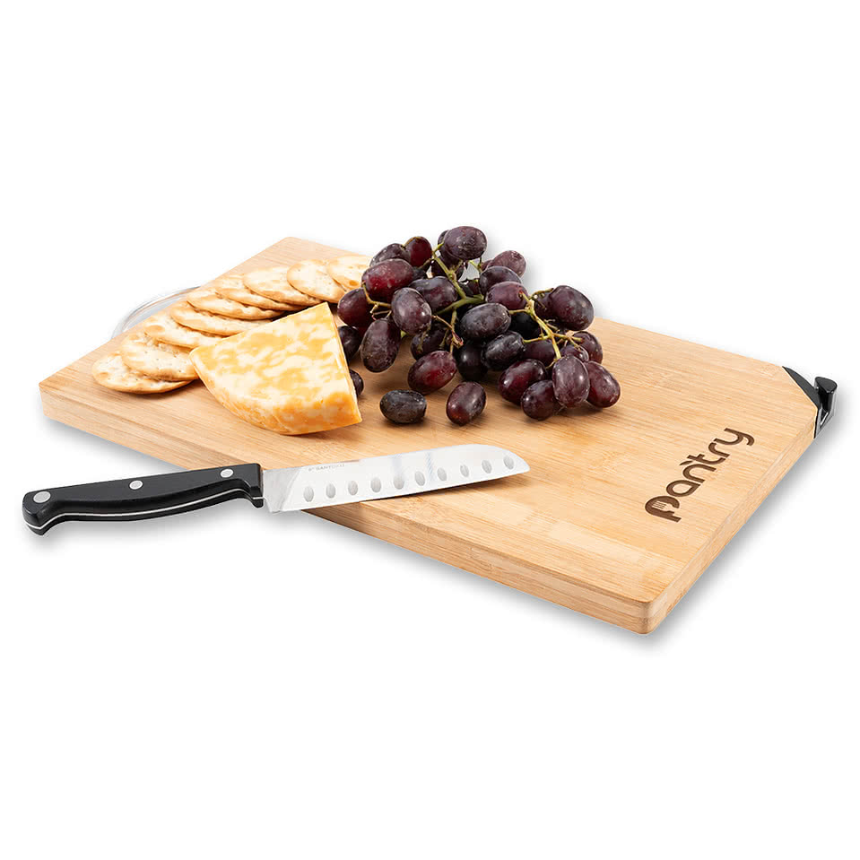 Bamboo Cutting Board w/Knife Sharpener