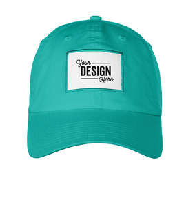 Ahead Largo Washed Twill Baseball Hat with White Rectangle Patch - Color: Tidal Wave