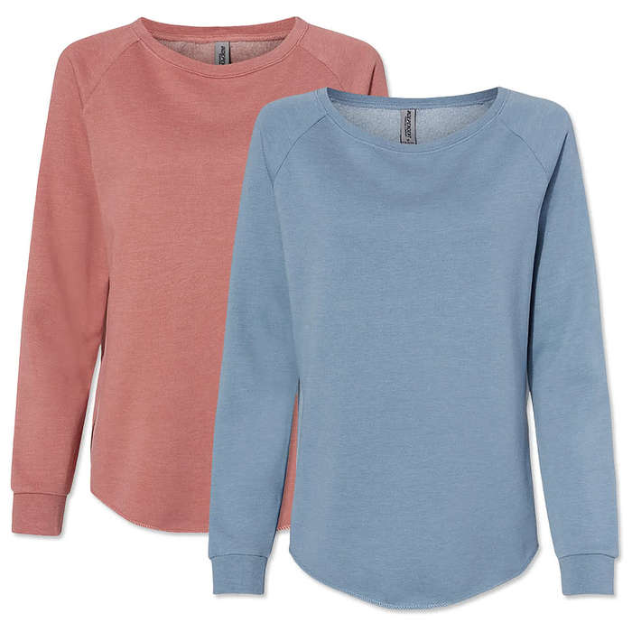 Independent Trading Women's California Wave Wash Crewneck Sweatshirt
