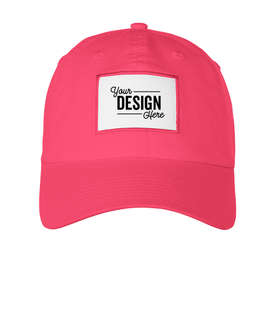 Ahead Largo Washed Twill Baseball Hat with White Rectangle Patch - Color: Coral Reef
