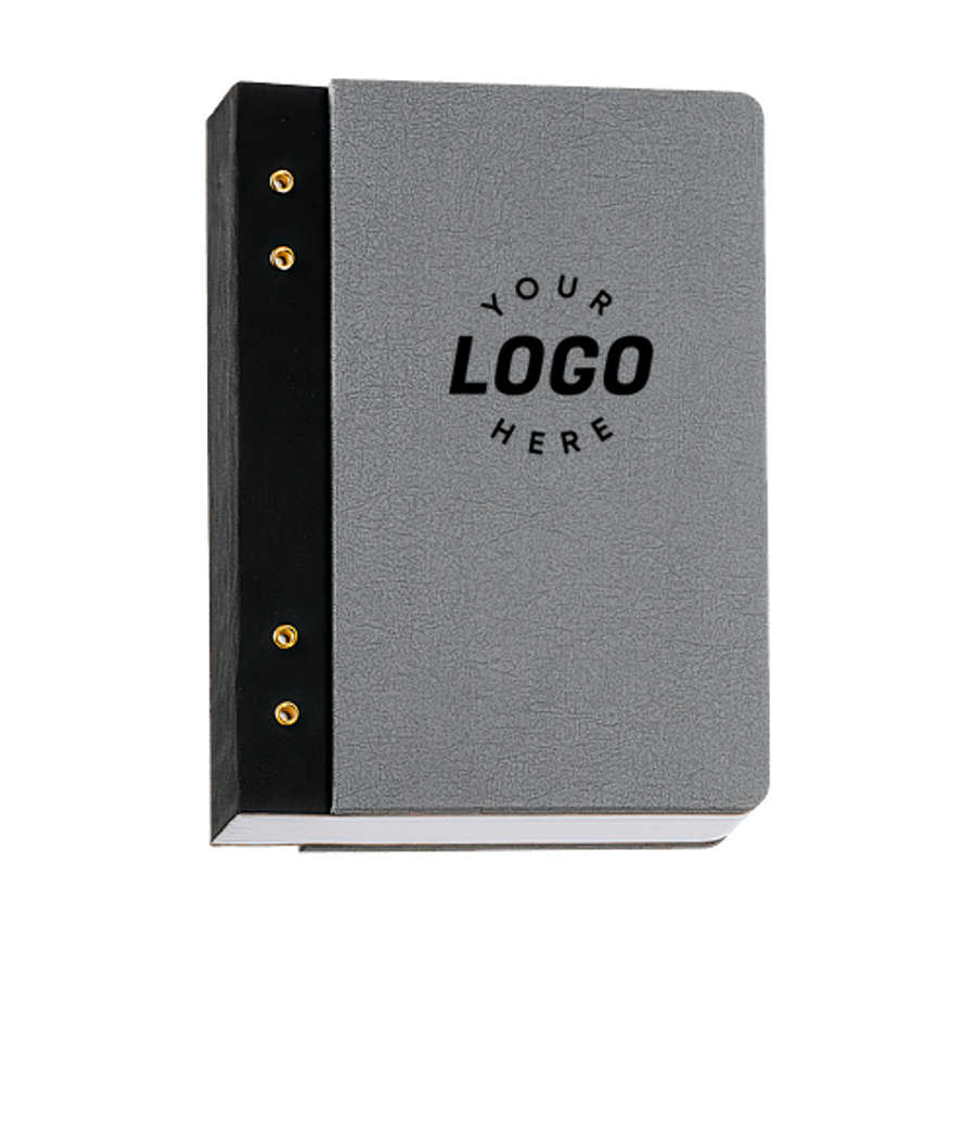 Executive Recycled FSC Notebook with Grommet Spine in Dark Gray