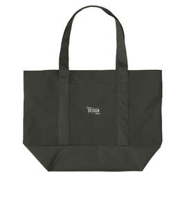 Embroidered Large Poly Zippered Boat Tote Bag - Color: Black / Black