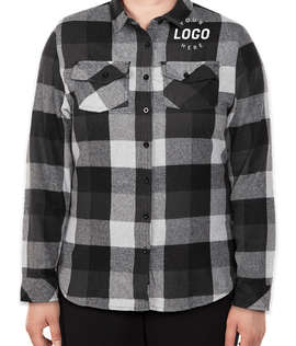 Burnside Women's Plaid Flannel Long Sleeve Shirt