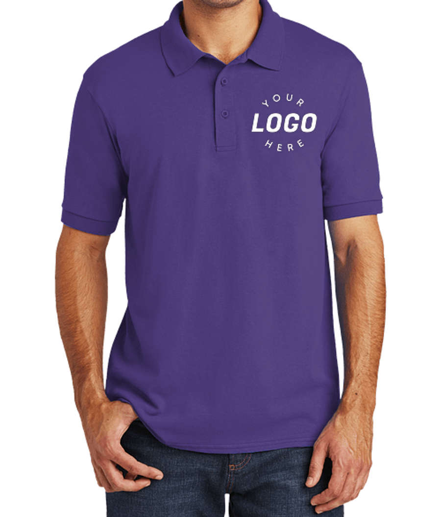 Port & Company Core Blend Easy Care Jersey Knit Polo in Purple