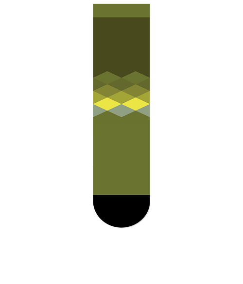 Diamond Crew Socks in Green