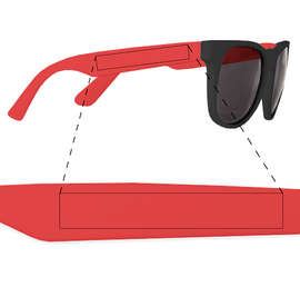 Two-Tone Promotional Sunglasses - Color: Red