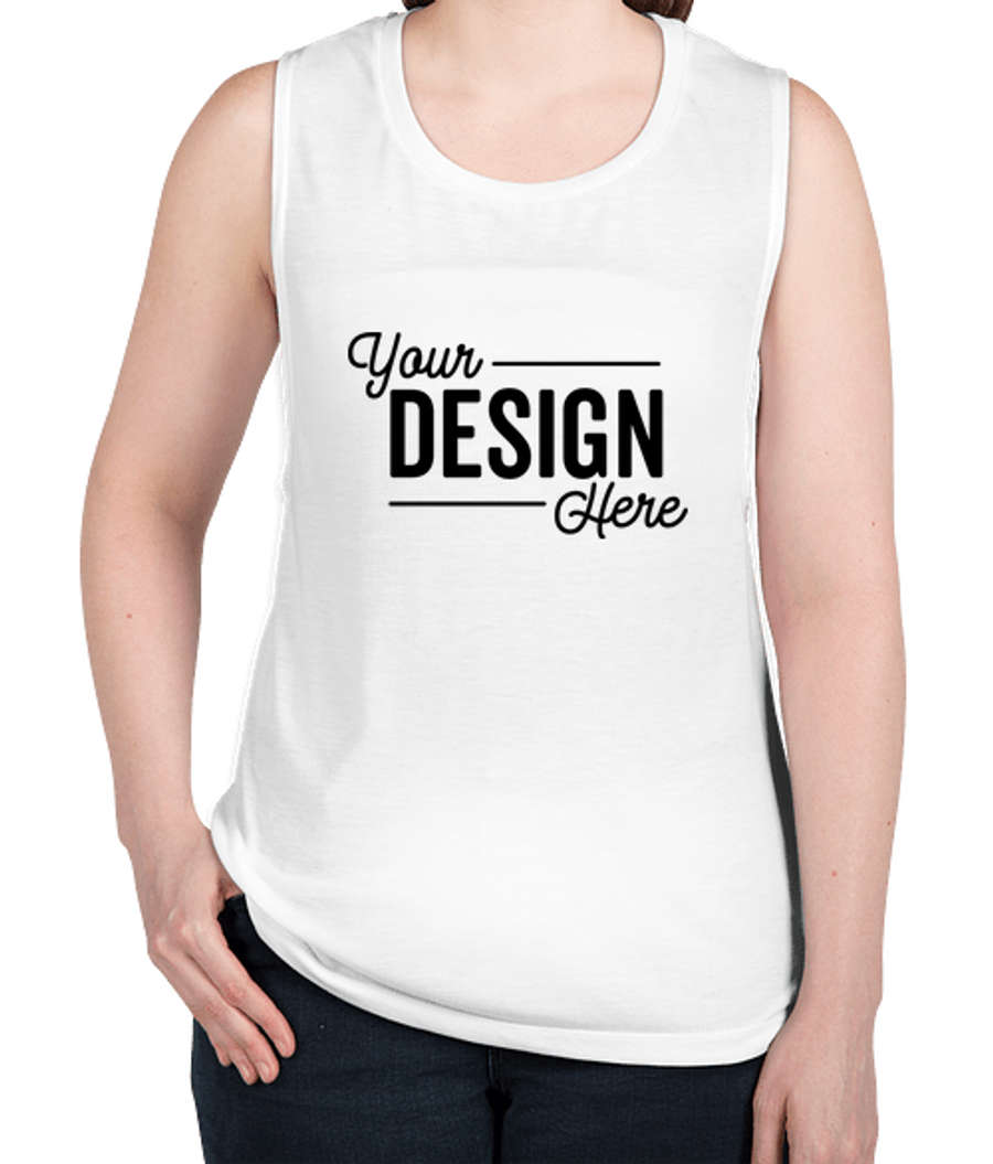 Bella + Canvas Women's Flowy Muscle Tank in White