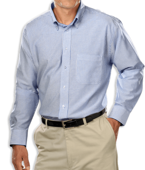 Blue Generation Oxford Dress Shirt in Blue / White Stripe