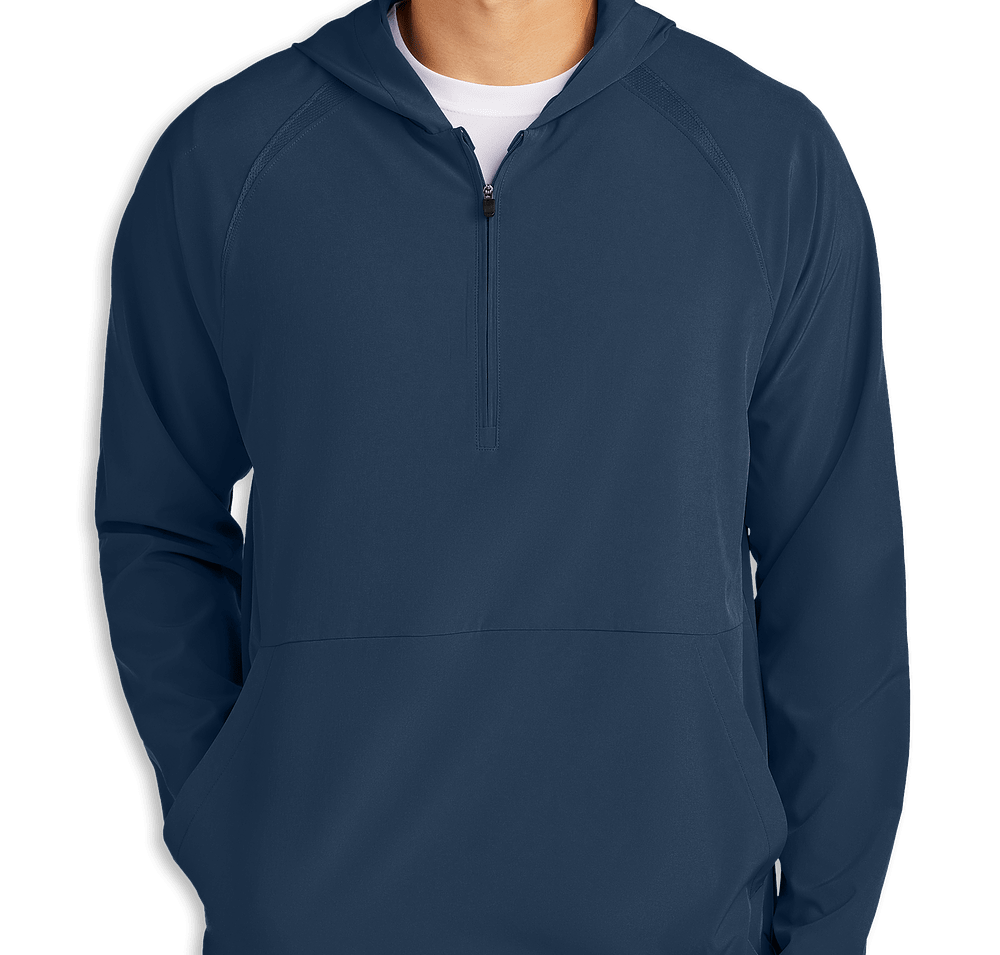 Sport-Tek Repeat Half Zip Long Sleeve Hooded Baseball Jacket-default