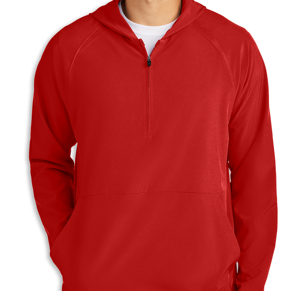 Sport-Tek Repeat Half Zip Long Sleeve Hooded Baseball Jacket-default