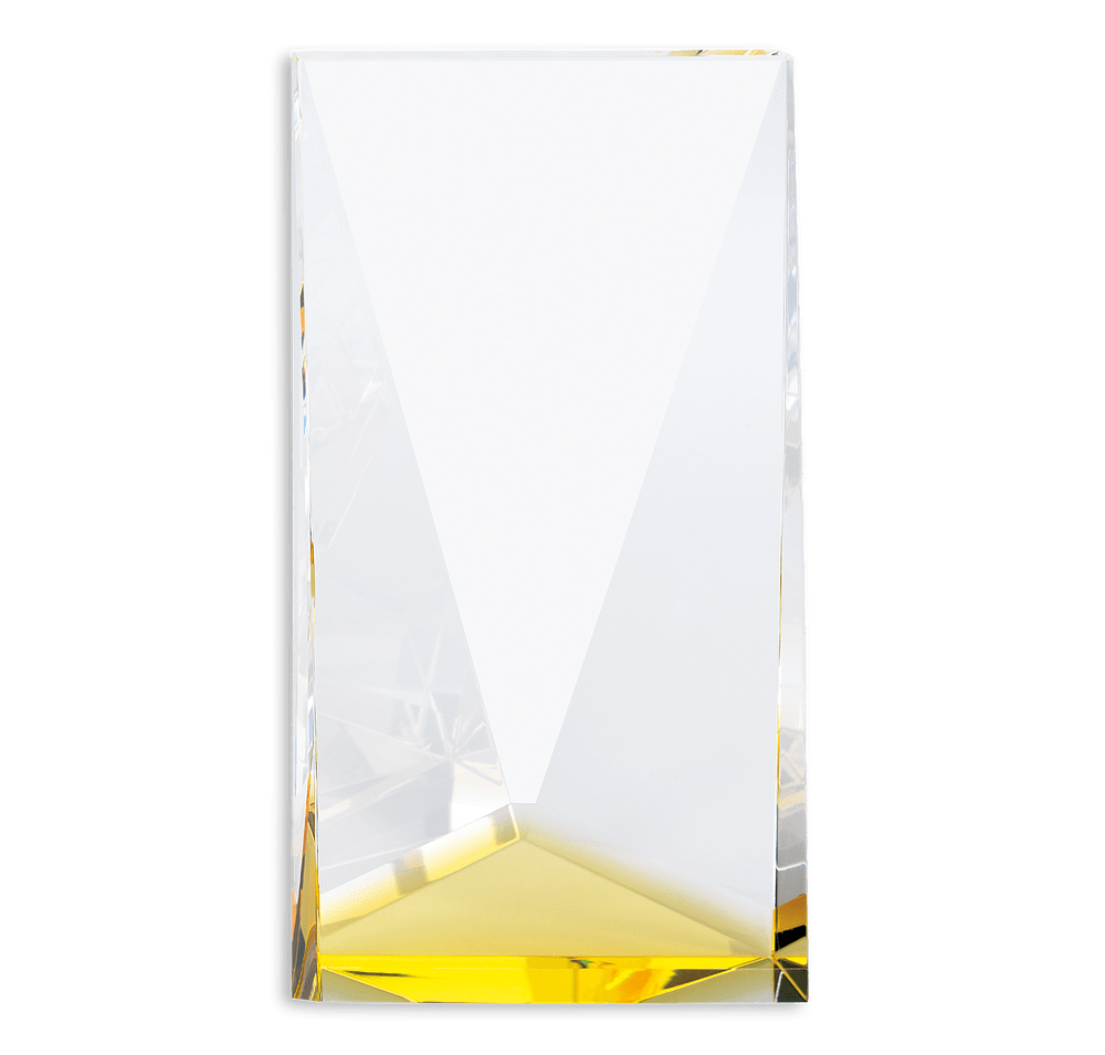 Laser Engraved Color Accent Crystal Tower-default