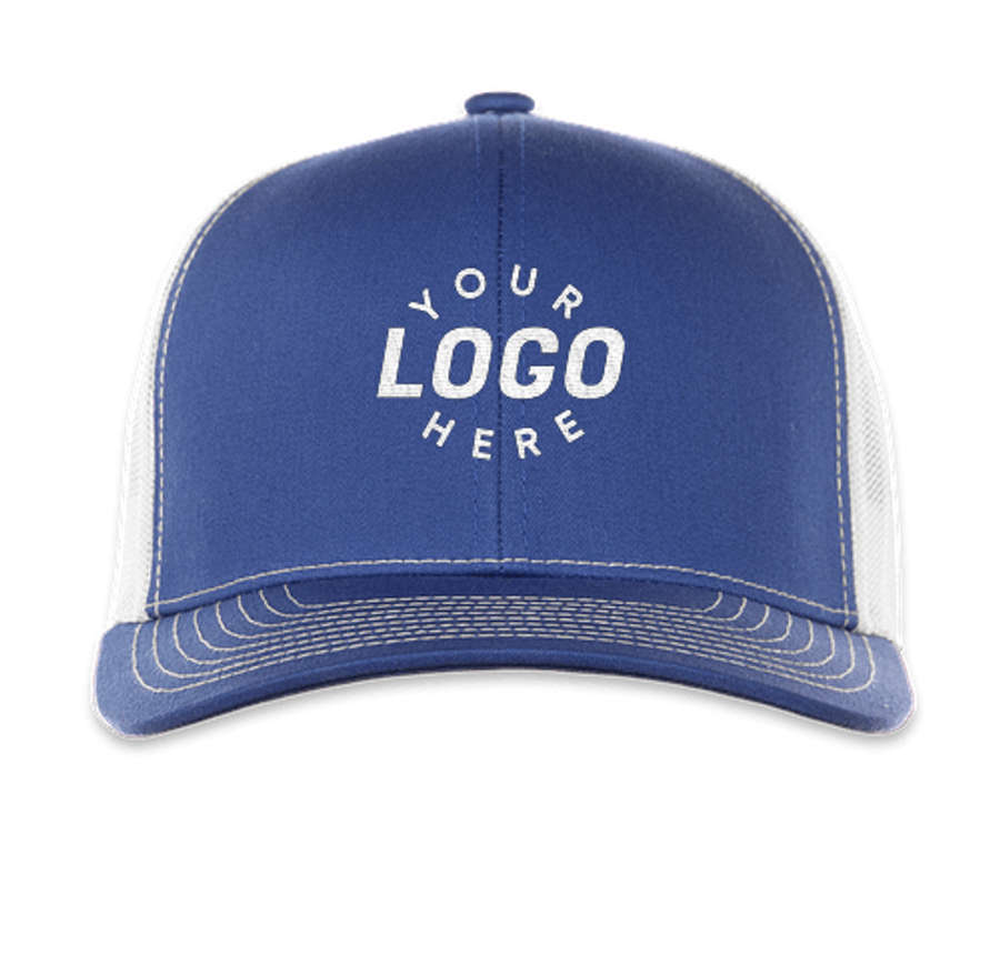 Pacific Headwear Contrast Stitch Snapback Trucker Hat in Royal / White / Royal