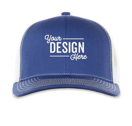 Pacific Headwear Contrast Stitch Snapback Trucker Hat - Color: Royal / White / Royal