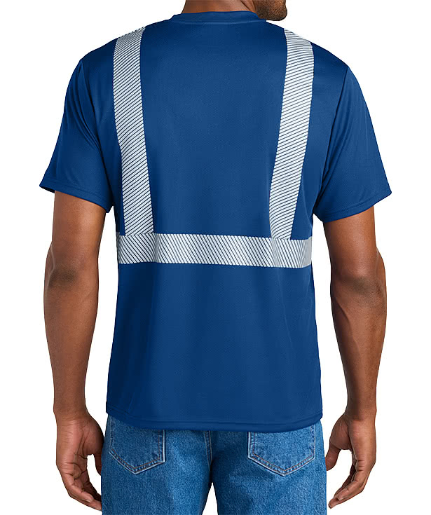 CornerStone Non-ANSI Enhanced Visibility Segmented Tape Safety Pocket T-shirt