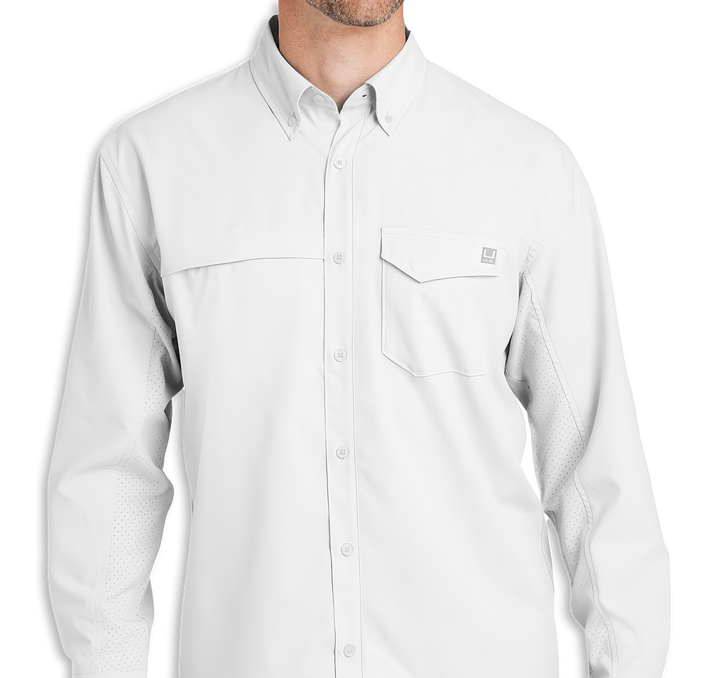 HUK Tide Point Textured Long Sleeve Work Shirt - Printed-default