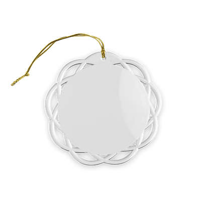 Shatterproof Flat Ornament - Clear with Gold Cord