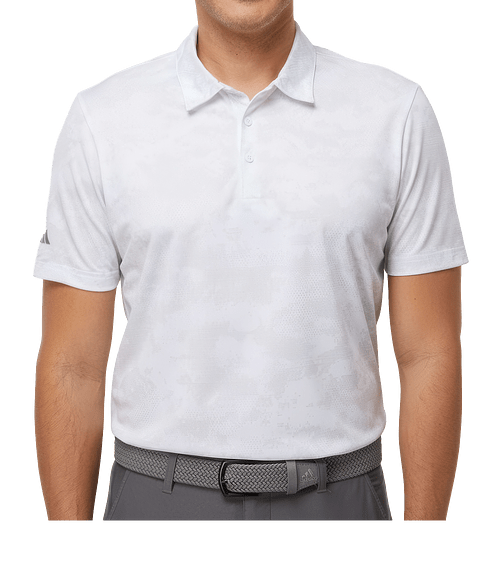 Adidas All Over Camo Recycled Performance Polo - Printed in White
