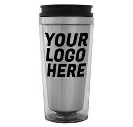 16 oz. Steel City Insulated Travel Mug - Color: Clear