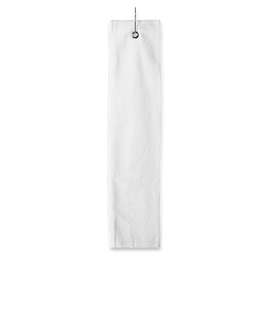 Carmel Tri-Fold Grommeted Golf Towel - Color: White