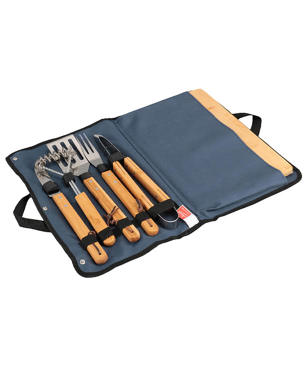 5-Piece Firepit BBQ Set with Cutting Board & Carrying Case