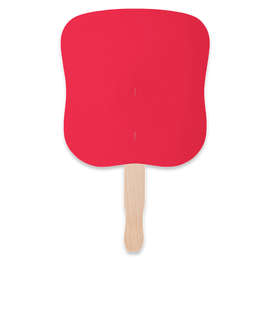 Full Color Hourglass Shaped Hand Fan - Color: Red