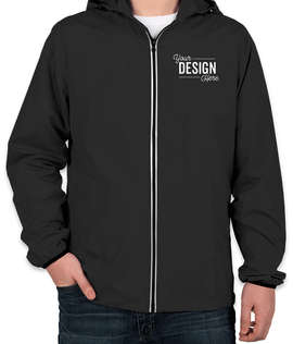 Charles River Pack-N-Go Hooded Packable Full Zip Jacket - Color: Black