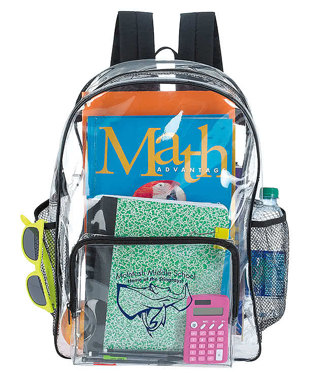 Clear Backpack with Side Pockets