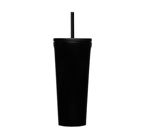 Corkcicle 24 oz. Cold Cup Tumbler with Straw in Matte Black