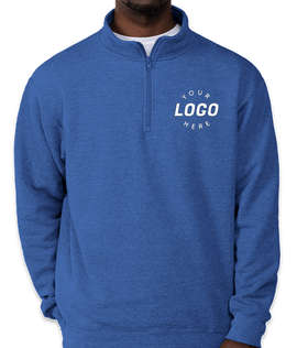 Port & Company Core Quarter Zip Sweatshirt - Screen Printed - Color: Heather Royal